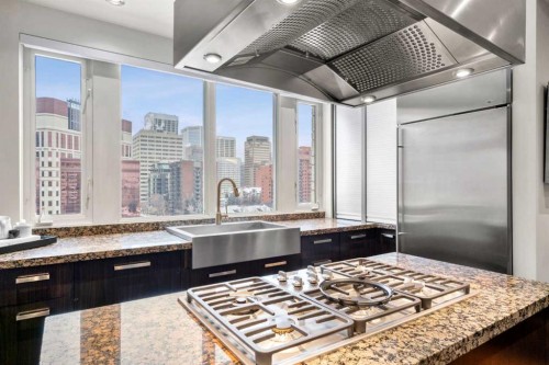 804-690 Princeton Way Sw, Calgary, AB - Indoor Photo Showing Kitchen With Upgraded Kitchen