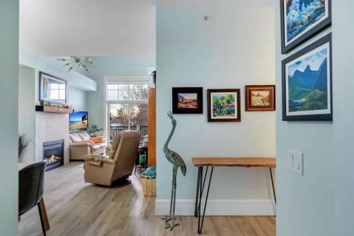304-518 33 Street Nw, Calgary, AB - Indoor With Fireplace
