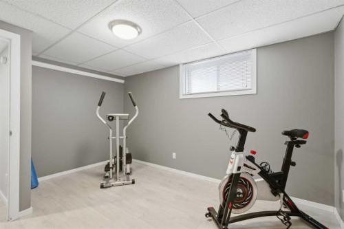 127 Queen Tamara Road Se, Calgary, AB - Indoor Photo Showing Gym Room