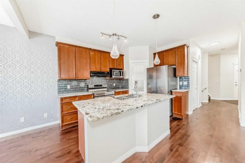 49 Covebrook Place Ne, Calgary, AB - Indoor Photo Showing Kitchen With Upgraded Kitchen