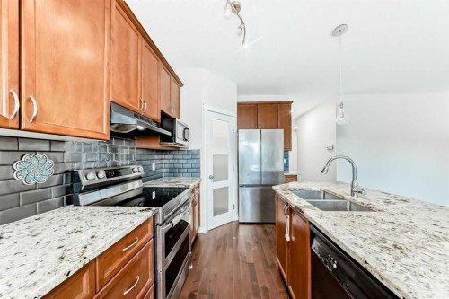 49 Covebrook Place Ne, Calgary, AB - Indoor Photo Showing Kitchen With Stainless Steel Kitchen With Double Sink With Upgraded Kitchen