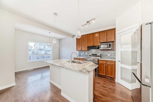 49 Covebrook Place Ne, Calgary, AB - Indoor Photo Showing Kitchen With Stainless Steel Kitchen With Double Sink With Upgraded Kitchen