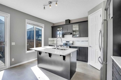 76 Cityscape Grove Ne, Calgary, AB - Indoor Photo Showing Kitchen With Stainless Steel Kitchen With Double Sink With Upgraded Kitchen