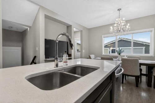 146 Marquis Common Se, Calgary, AB - Indoor Photo Showing Kitchen With Double Sink