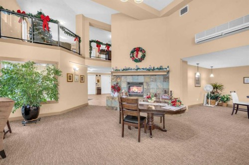 222-428 Chaparral Ravine View Se, Calgary, AB - Indoor Photo Showing Other Room With Fireplace