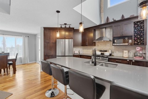 141 Auburn Crest Green Se, Calgary, AB - Indoor Photo Showing Kitchen With Stainless Steel Kitchen With Double Sink With Upgraded Kitchen