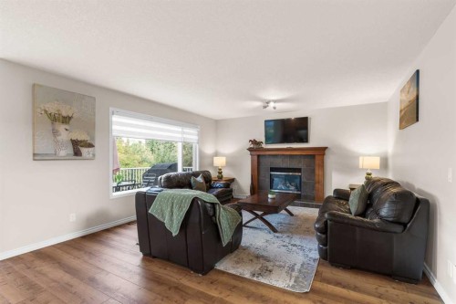 7 Everglade Circle Sw, Calgary, AB - Indoor Photo Showing Living Room With Fireplace