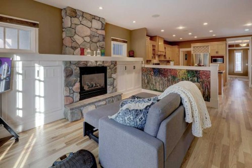 2511 18 Street Nw, Calgary, AB - Indoor Photo Showing Living Room With Fireplace