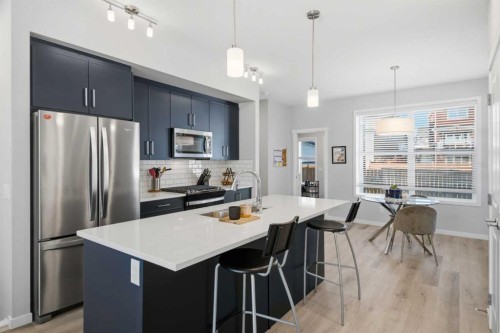 249 Masters Avenue Se, Calgary, AB - Indoor Photo Showing Kitchen With Upgraded Kitchen