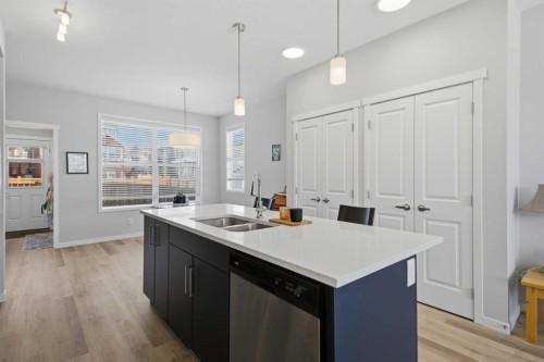 249 Masters Avenue Se, Calgary, AB - Indoor Photo Showing Kitchen With Double Sink