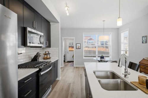 249 Masters Avenue Se, Calgary, AB - Indoor Photo Showing Kitchen With Double Sink With Upgraded Kitchen