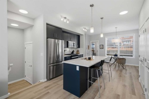 249 Masters Avenue Se, Calgary, AB - Indoor Photo Showing Kitchen With Upgraded Kitchen