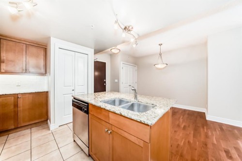 701-920 5 Avenue Sw, Calgary, AB - Indoor Photo Showing Kitchen With Double Sink