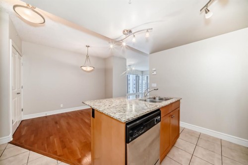 701-920 5 Avenue Sw, Calgary, AB - Indoor Photo Showing Kitchen With Double Sink