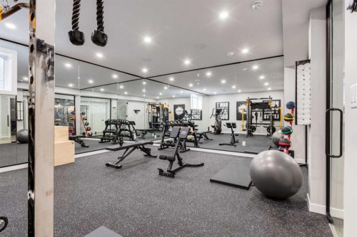 18 South Shore Bay, Chestermere, AB - Indoor Photo Showing Gym Room