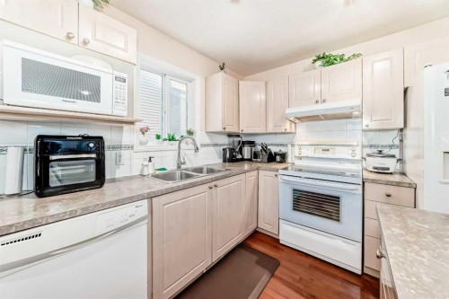 187 Taravista Street Ne, Calgary, AB - Indoor Photo Showing Kitchen With Double Sink