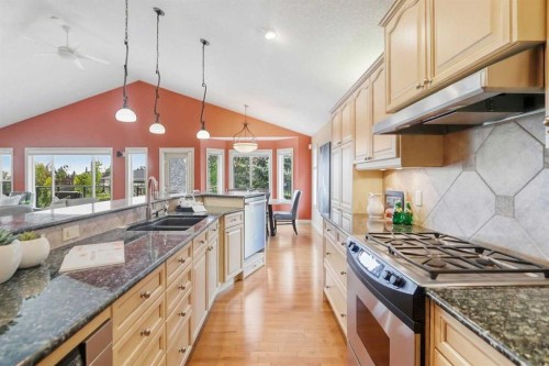 55 Billy Haynes Trail, Okotoks, AB - Indoor Photo Showing Kitchen With Double Sink With Upgraded Kitchen