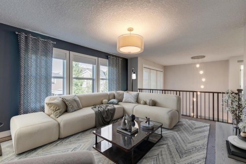 427 Canals Boulevard Sw, Airdrie, AB - Indoor Photo Showing Living Room