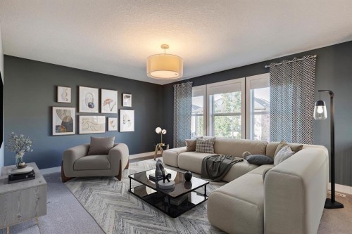 427 Canals Boulevard Sw, Airdrie, AB - Indoor Photo Showing Living Room
