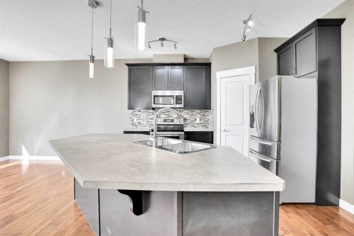 157 Rainbow Falls Boulevard, Chestermere, AB - Indoor Photo Showing Kitchen With Stainless Steel Kitchen With Double Sink With Upgraded Kitchen