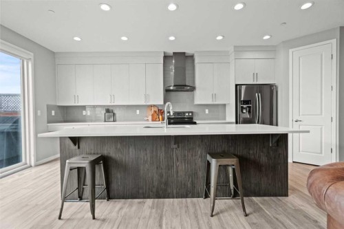 66 Howse Common Ne, Calgary, AB - Indoor Photo Showing Kitchen With Stainless Steel Kitchen With Upgraded Kitchen