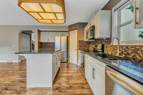 60 Citadel Peak Mews Nw, Calgary, AB - Indoor Photo Showing Kitchen With Double Sink With Upgraded Kitchen