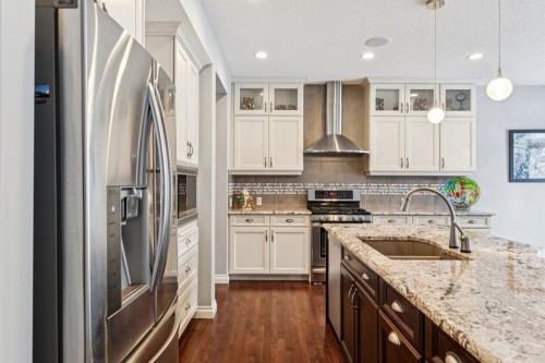 135 Auburn Sound Manor Se, Calgary, AB - Indoor Photo Showing Kitchen With Stainless Steel Kitchen With Double Sink With Upgraded Kitchen