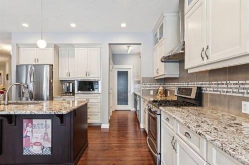 135 Auburn Sound Manor Se, Calgary, AB - Indoor Photo Showing Kitchen With Stainless Steel Kitchen With Upgraded Kitchen