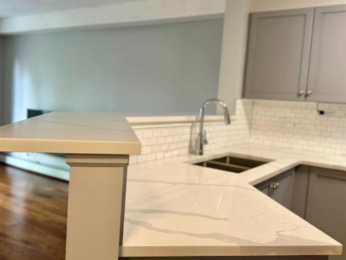 1212-2518 Fish Creek Boulevard Sw, Calgary, AB - Indoor Photo Showing Kitchen With Double Sink