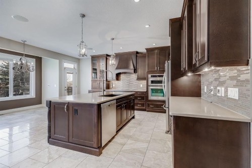 202 Cooperstown Lane Sw, Airdrie, AB - Indoor Photo Showing Kitchen With Stainless Steel Kitchen With Upgraded Kitchen