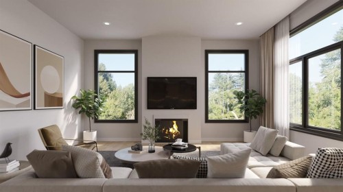 2611 12 Avenue Nw, Calgary, AB - Indoor Photo Showing Living Room With Fireplace