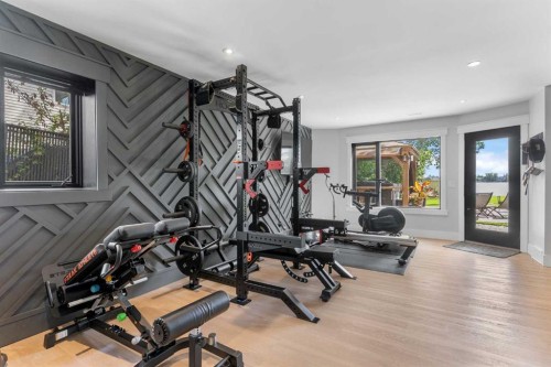 732 West Chestermere Drive, Chestermere, AB - Indoor Photo Showing Gym Room
