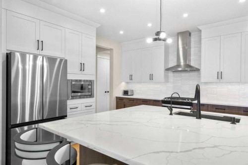 1104 Cranbrook Gardens Se, Calgary, AB - Indoor Photo Showing Kitchen With Double Sink With Upgraded Kitchen