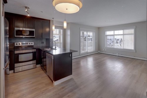 1311-155 Skyview Ranch Way Ne, Calgary, AB - Indoor Photo Showing Kitchen