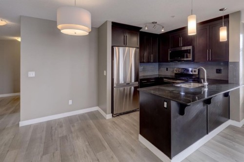 1311-155 Skyview Ranch Way Ne, Calgary, AB - Indoor Photo Showing Kitchen With Stainless Steel Kitchen
