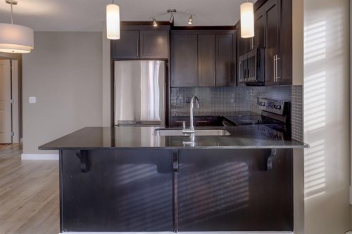 1311-155 Skyview Ranch Way Ne, Calgary, AB - Indoor Photo Showing Kitchen With Stainless Steel Kitchen With Upgraded Kitchen