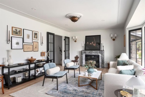 1011 Lake Wapta Way Se, Calgary, AB - Indoor Photo Showing Living Room With Fireplace