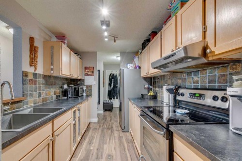 403-220 13 Avenue Sw, Calgary, AB - Indoor Photo Showing Kitchen With Double Sink