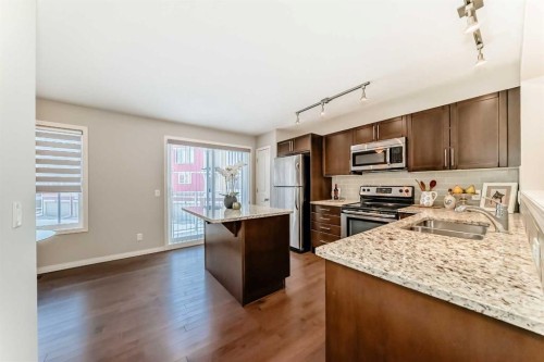 119 Auburn Meadows Walk Se, Calgary, AB - Indoor Photo Showing Kitchen With Stainless Steel Kitchen With Double Sink With Upgraded Kitchen