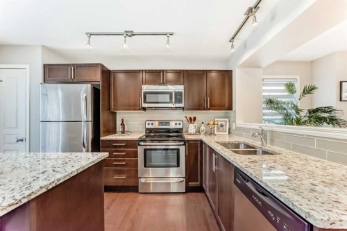 119 Auburn Meadows Walk Se, Calgary, AB - Indoor Photo Showing Kitchen With Stainless Steel Kitchen With Double Sink With Upgraded Kitchen