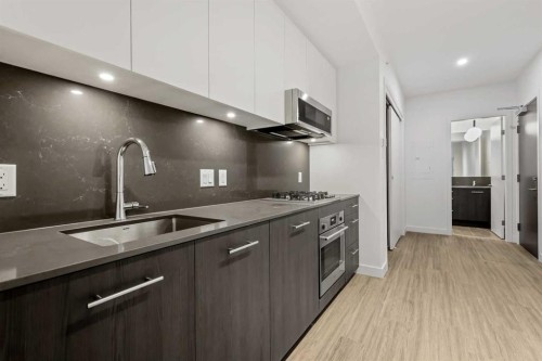 207-730 2 Avenue Sw, Calgary, AB - Indoor Photo Showing Kitchen With Upgraded Kitchen