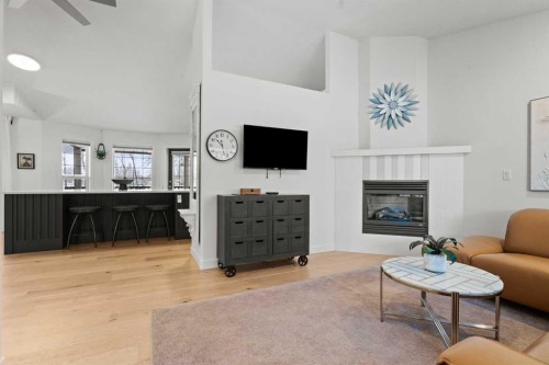 140 Allen Crescent, Vulcan, AB - Indoor Photo Showing Living Room With Fireplace