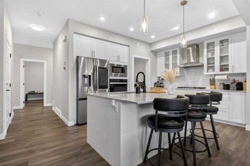 66 Belmont Manor Sw, Calgary, AB - Indoor Photo Showing Kitchen With Stainless Steel Kitchen With Upgraded Kitchen