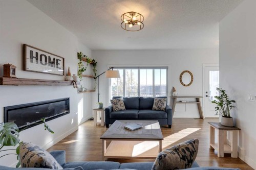 14965 1 Street Nw, Calgary, AB - Indoor Photo Showing Living Room With Fireplace
