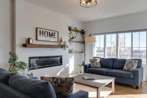 14965 1 Street Nw, Calgary, AB - Indoor Photo Showing Living Room With Fireplace