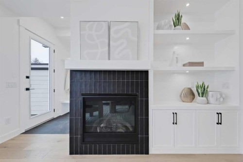 5007 21 Avenue Nw, Calgary, AB - Indoor Photo Showing Other Room With Fireplace