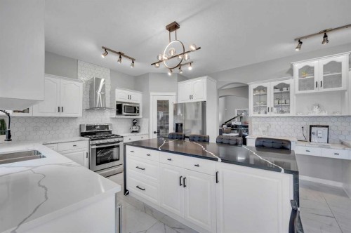 1081 Panorama Hills Landing Nw, Calgary, AB - Indoor Photo Showing Kitchen With Double Sink