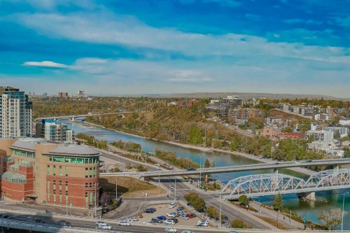 1802-519 Riverfront Avenue Se, Calgary, AB - Outdoor With Body Of Water With View