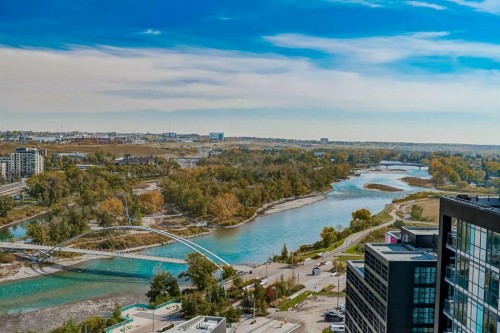 1802-519 Riverfront Avenue Se, Calgary, AB - Outdoor With Body Of Water With View