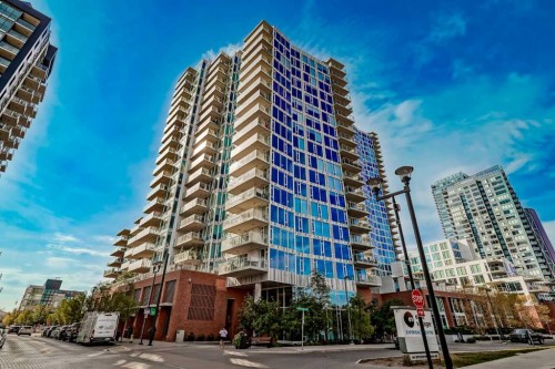 1802-519 Riverfront Avenue Se, Calgary, AB - Outdoor With Balcony With Facade